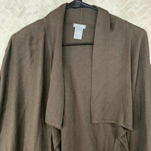 Ann Taylor Womens M Cardigan Sweater Brown Silk Cashmere Blend Lightweight - Picture 2 of 16